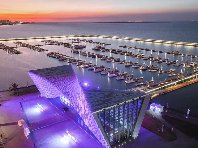 Haikou Bay Noational Dəniz Parkı İctimai Marina 